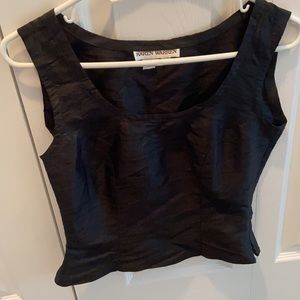 Karen Warren Women’s Black Silk Tank Top with Zipper on Side 4